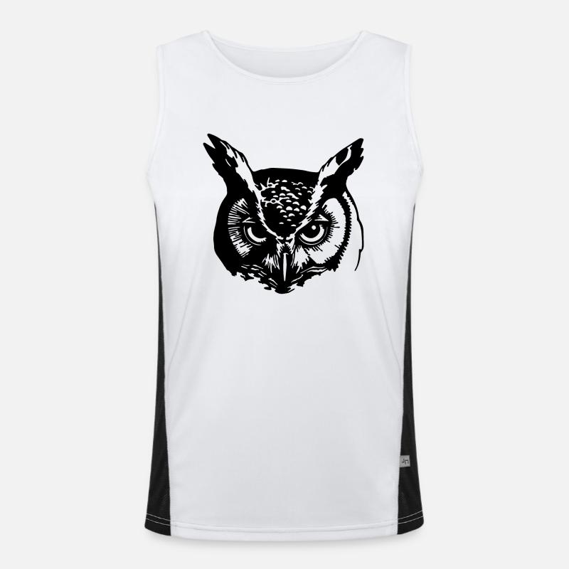 Owl - Men's Functional Contrast Tank Top  - white/black