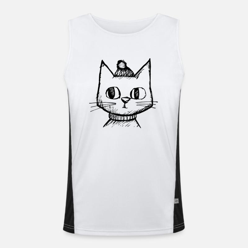 Chat Chats Visage de chat Débardeur respirant contrasté Homme 