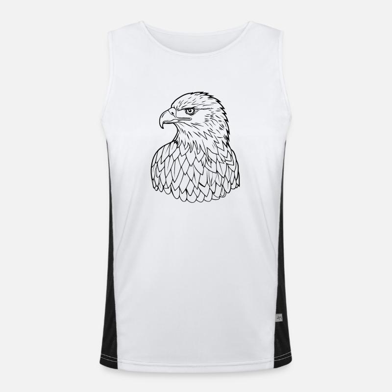 Eagle Eagle Head - Men's Functional Contrast Tank Top  - white/black