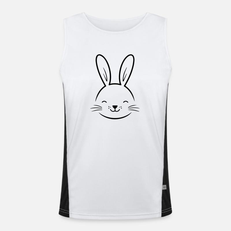 Rabbit Rabbit - Men's Functional Contrast Tank Top  - white/black