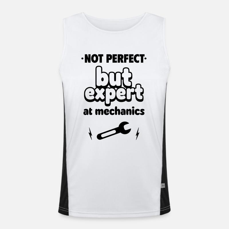 expert at Mechanics - Men's Functional Contrast Tank Top  - white/black