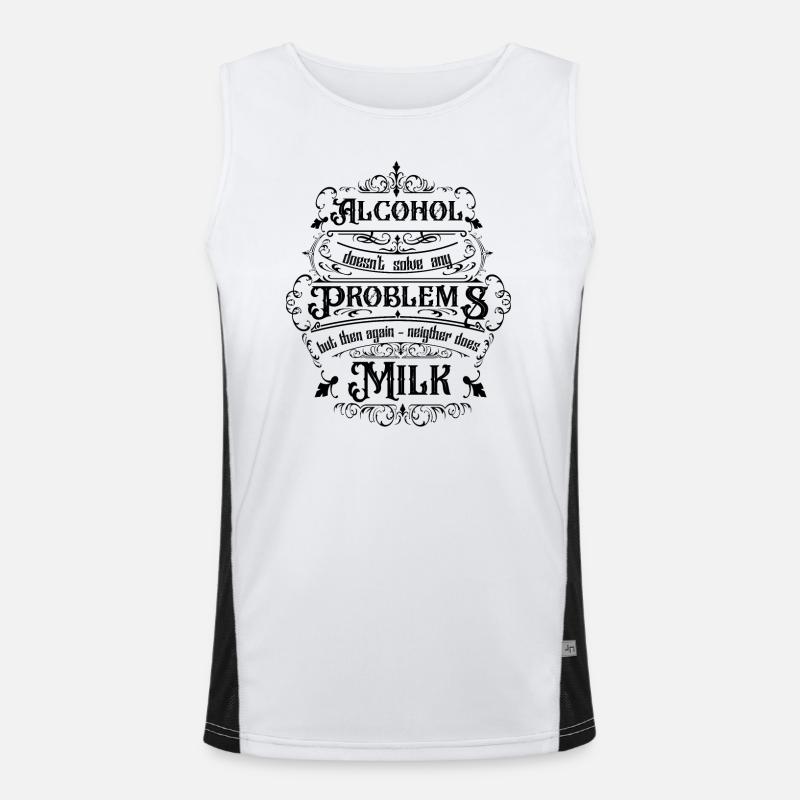 Alcohol doesn't solve any problems but then ... Men's Functional Contrast Tank Top 