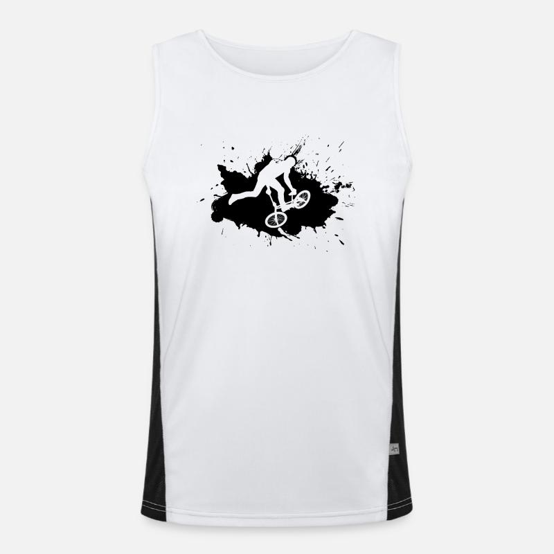 Bikedancer Schwarz Funktionelles Kontrast-Tank Top für Männer 