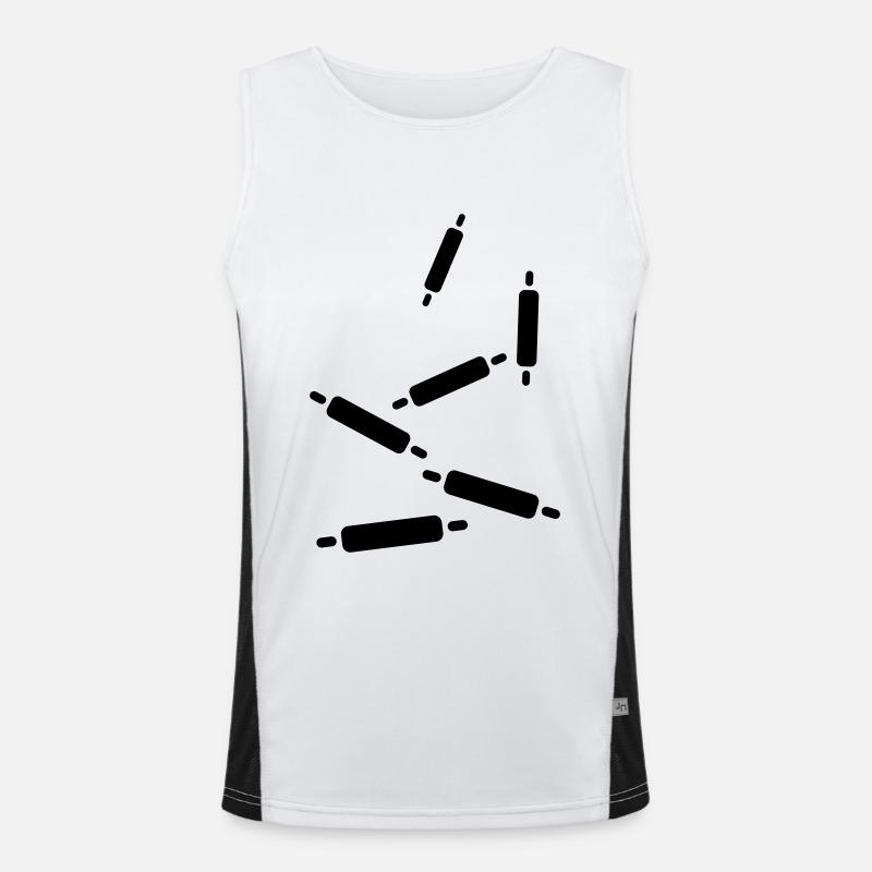 Kitchen roll baking rolling pin - Men's Functional Contrast Tank Top  - white/black