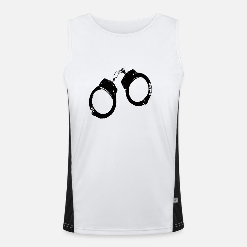 menottes - Men's Functional Contrast Tank Top  - white/black
