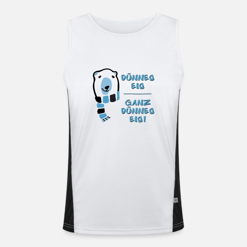 Dünnes Eis - ganz dünnes Eis Funktionelles Kontrast-Tank Top für Männer 