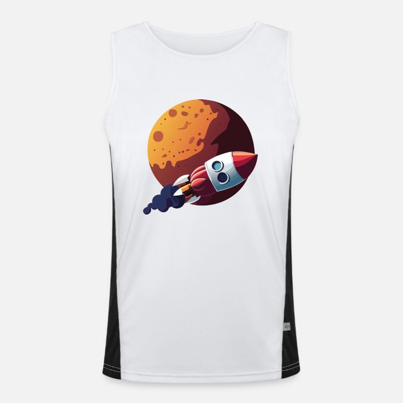 mars rakete Funktionelles Kontrast-Tank Top für Männer 