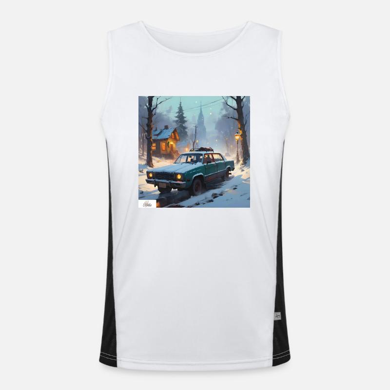 Cozy winter road trip Men's Functional Contrast Tank Top 