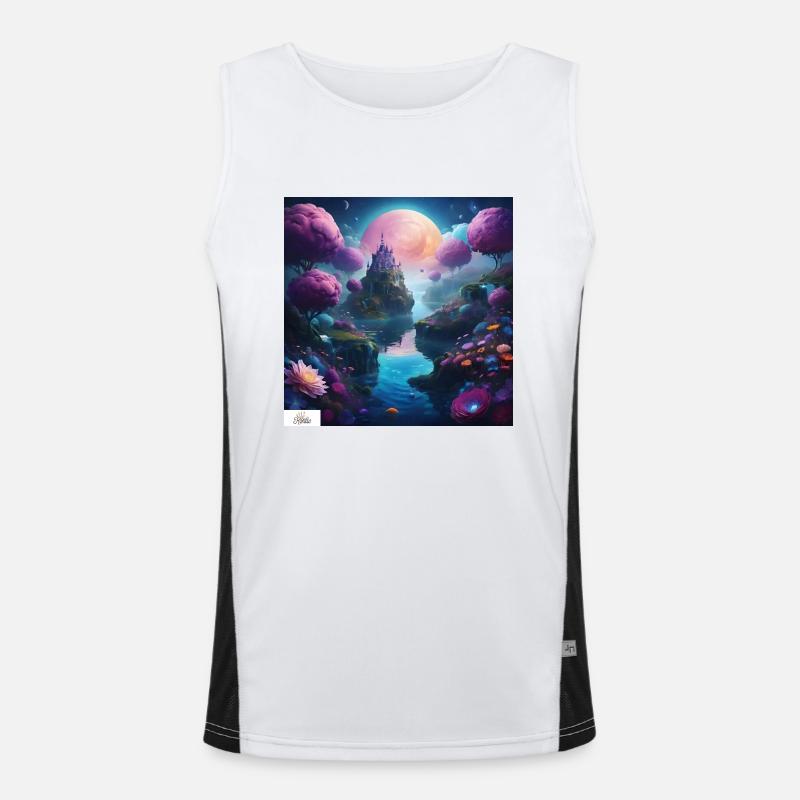 Ätherisches Königreich Traumlandschaft Funktionelles Kontrast-Tank Top für Männer 