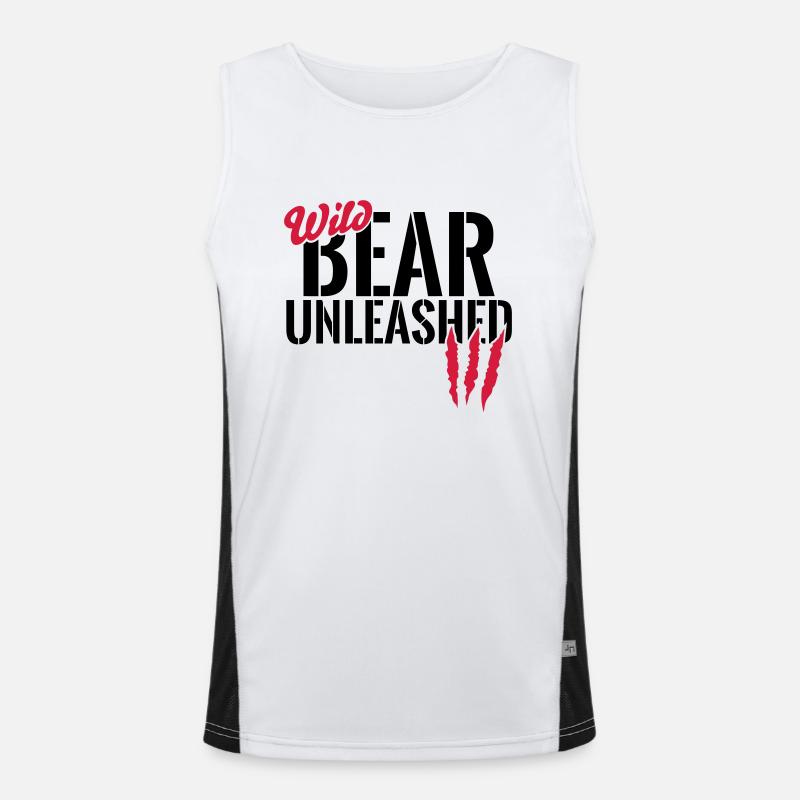 Wild bear unleashed - Men's Functional Contrast Tank Top  - white/black
