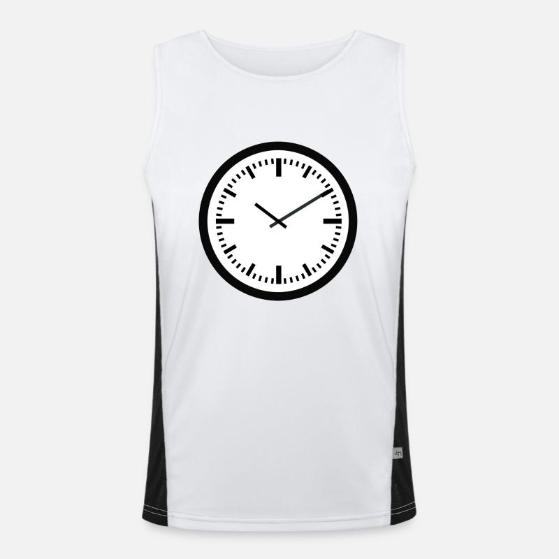uhr zeit watch clock time hourglass sanduhr76 Funktionelles Kontrast-Tank Top für Männer 