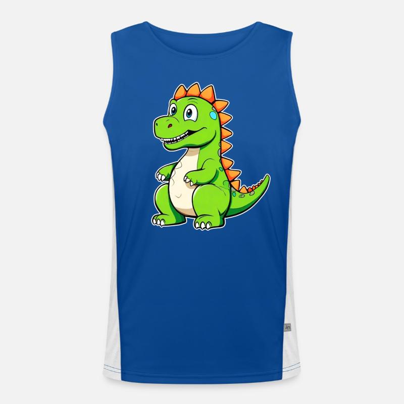 Cute Comic Dinosaur Men's Functional Contrast Tank Top 