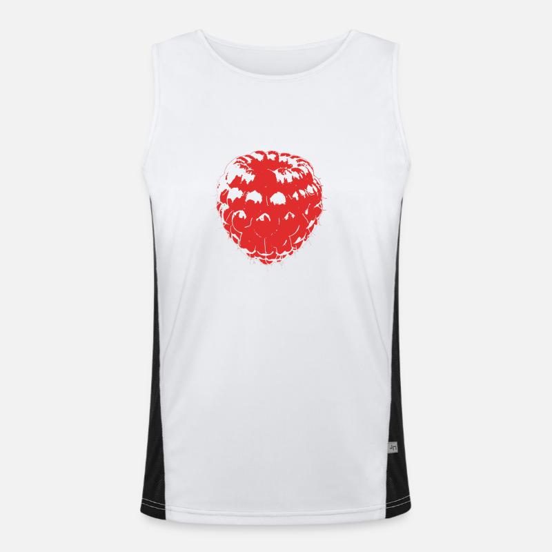 raspberry - Men's Functional Contrast Tank Top  - white/black