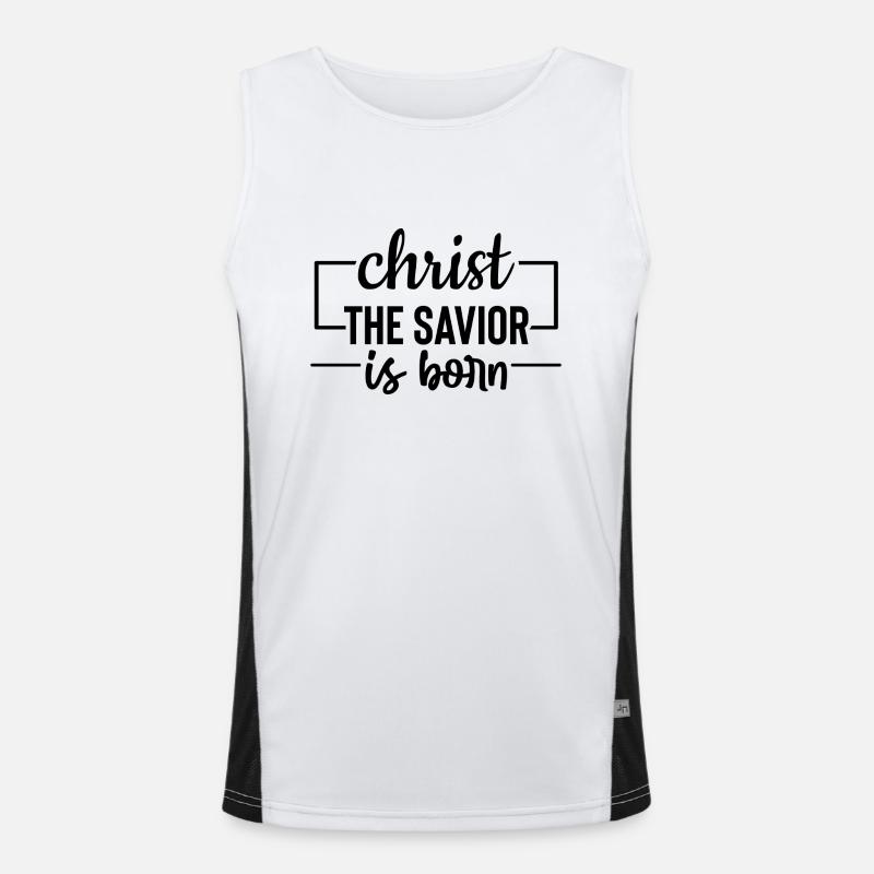 Christ the Savior is born Men's Functional Contrast Tank Top 
