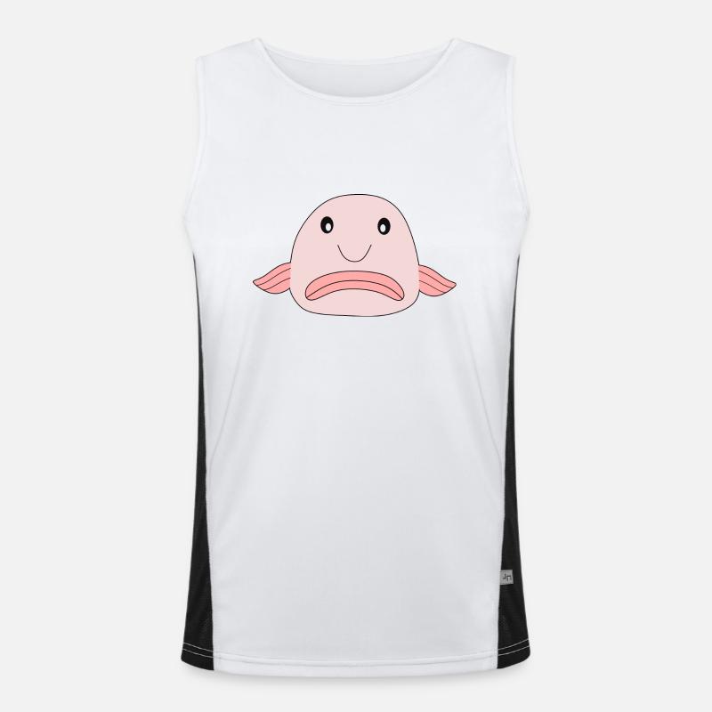 Blobfish fish comic ugly fish Men's Functional Contrast Tank Top 