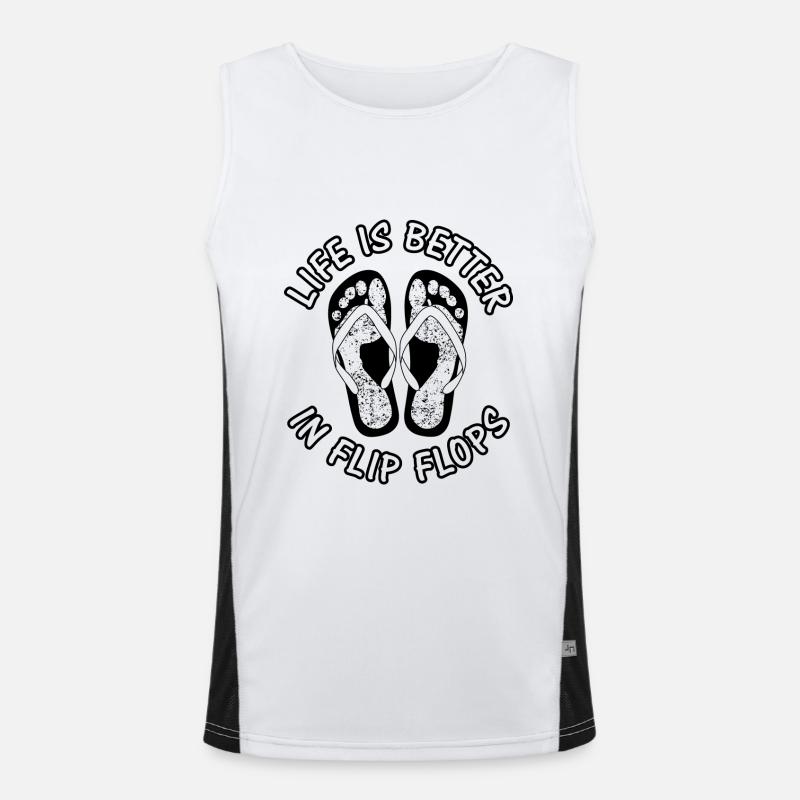 Life is better in flip flops Funktionelles Kontrast-Tank Top für Männer 