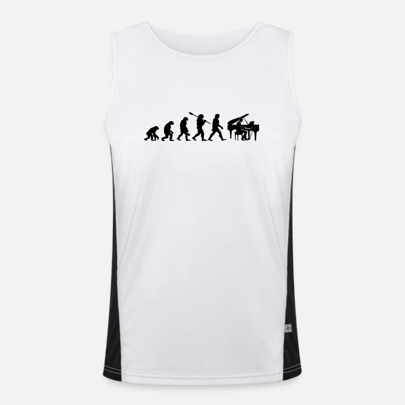 Evolution Pianist - Men's Functional Contrast Tank Top  - white/black