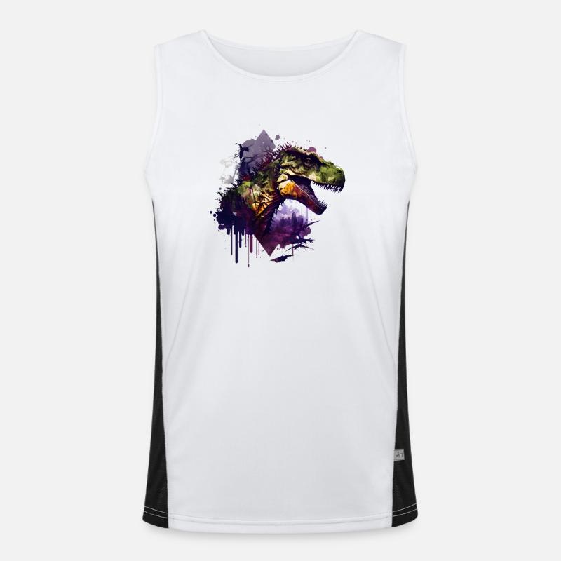 Aquarelle T Rex Débardeur respirant contrasté Homme 