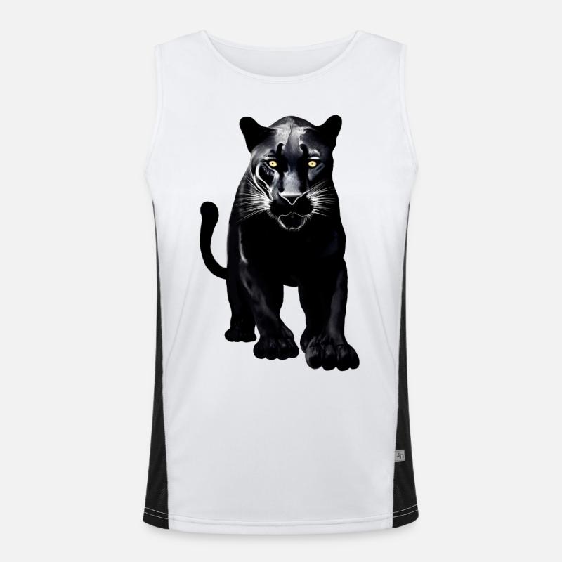 Schwarzer Leopard Funktionelles Kontrast-Tank Top für Männer 