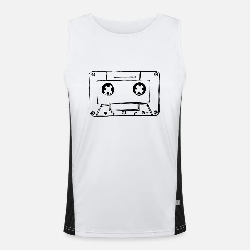 Musica, Cassetta, Cassetta, Audiocassetta, Cassetta Canotta sportiva da uomo in contrasto cromatico 