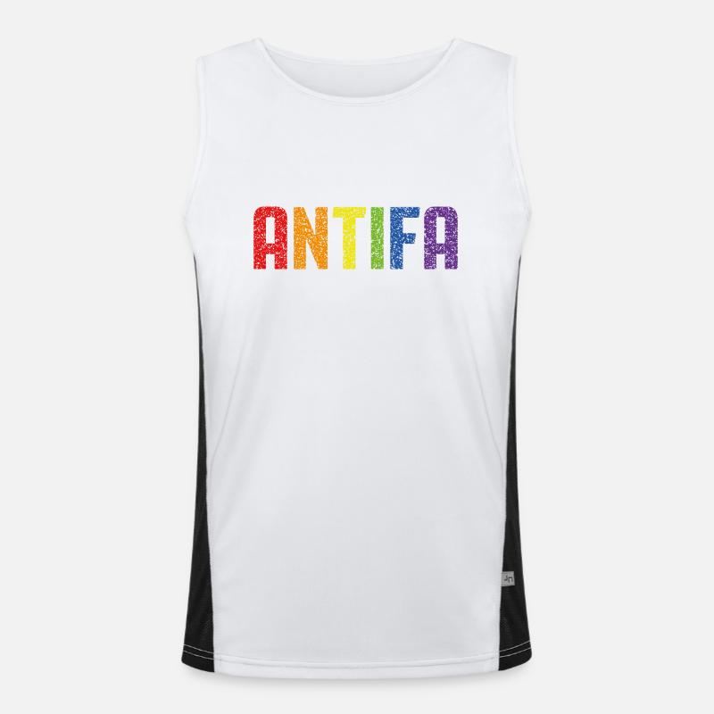 Antifa Pride Men's Functional Contrast Tank Top 