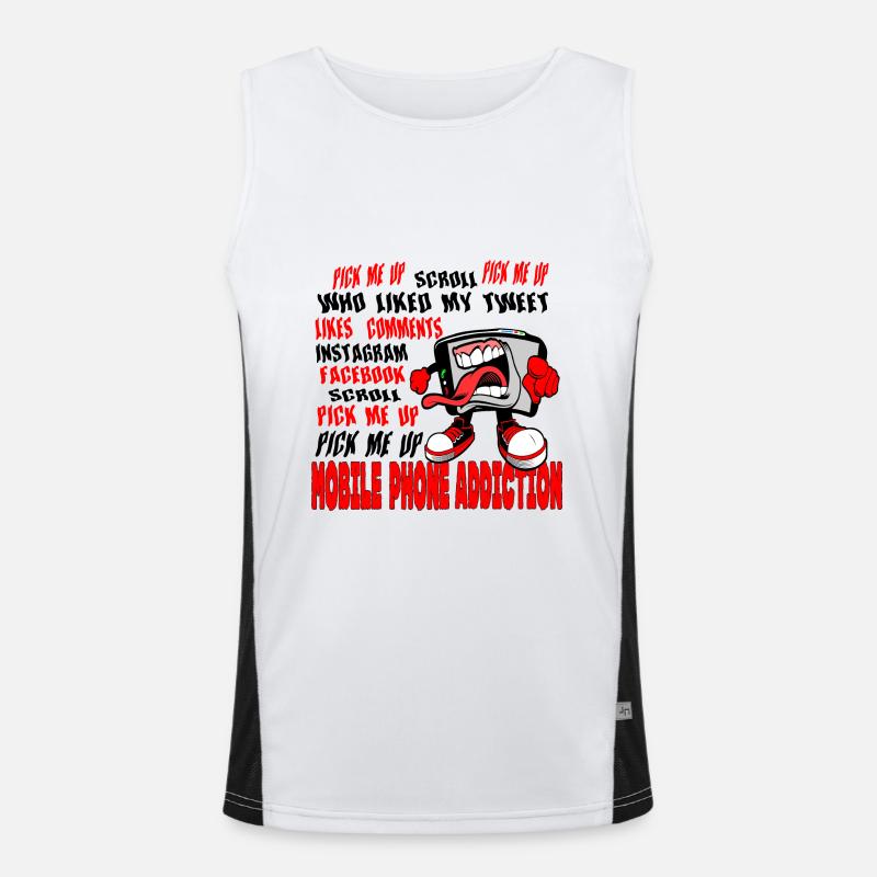mobile phone fun Men's Functional Contrast Tank Top 