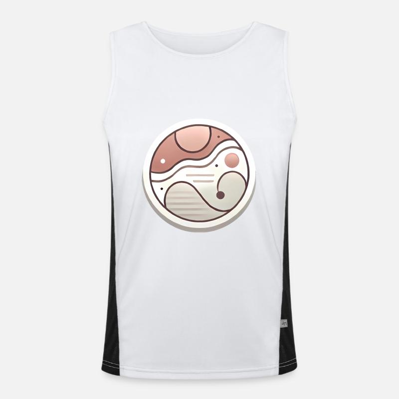 Minimal Abstract Badge Design - Men's Functional Contrast Tank Top  - white/black
