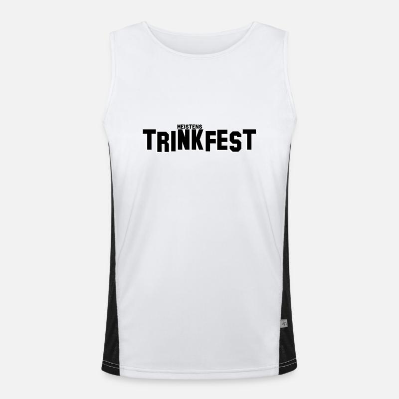 hard-drinking - Men's Functional Contrast Tank Top  - white/black