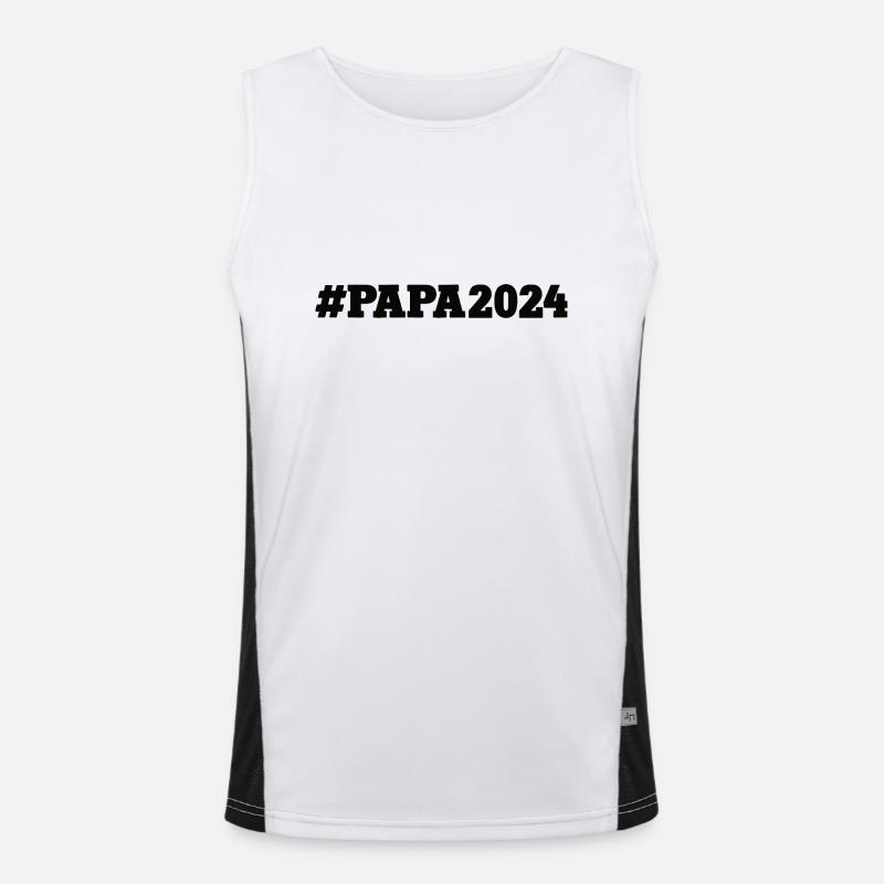Papa 2024 Ich Werde Daddy Dad To Be Vater Werden Funktionelles Kontrast-Tank Top für Männer 