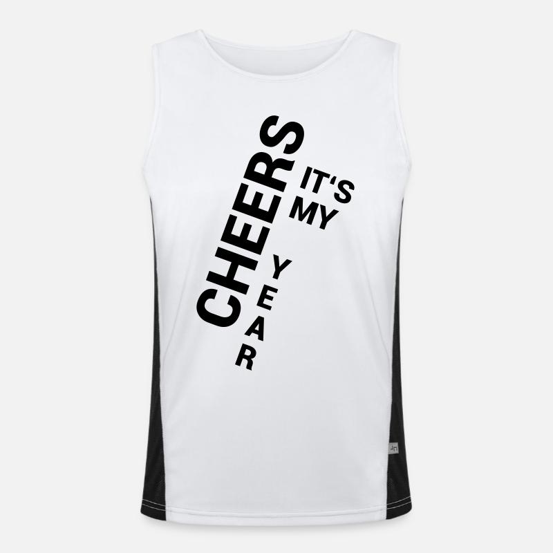 Cheers It's My Year Funktionelles Kontrast-Tank Top für Männer 