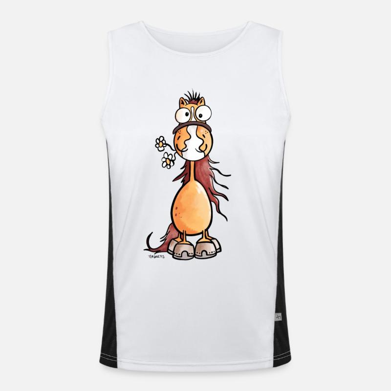 Da steht ein Pferdchen Funktionelles Kontrast-Tank Top für Männer 