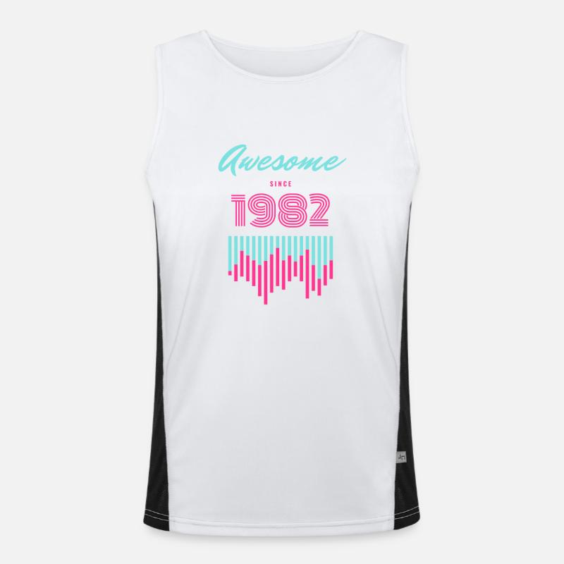 Genial seit 1982 Neon Pulse Funktionelles Kontrast-Tank Top für Männer 