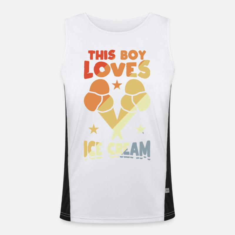 Dieser Junge liebt Eiscreme Funktionelles Kontrast-Tank Top für Männer 