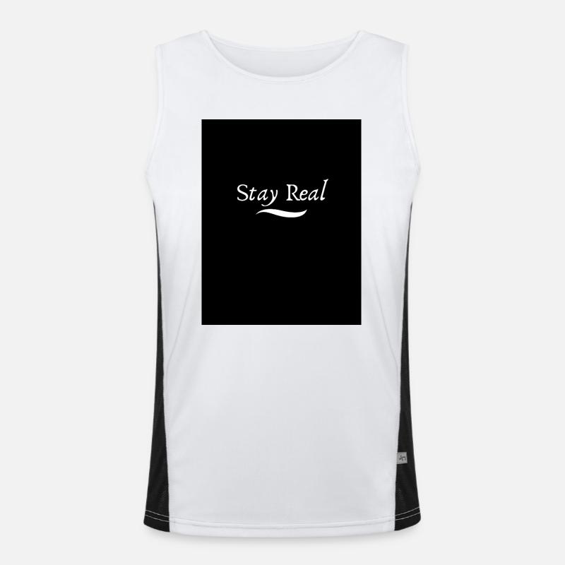 Message Motivant Stay Real Débardeur respirant contrasté Homme 