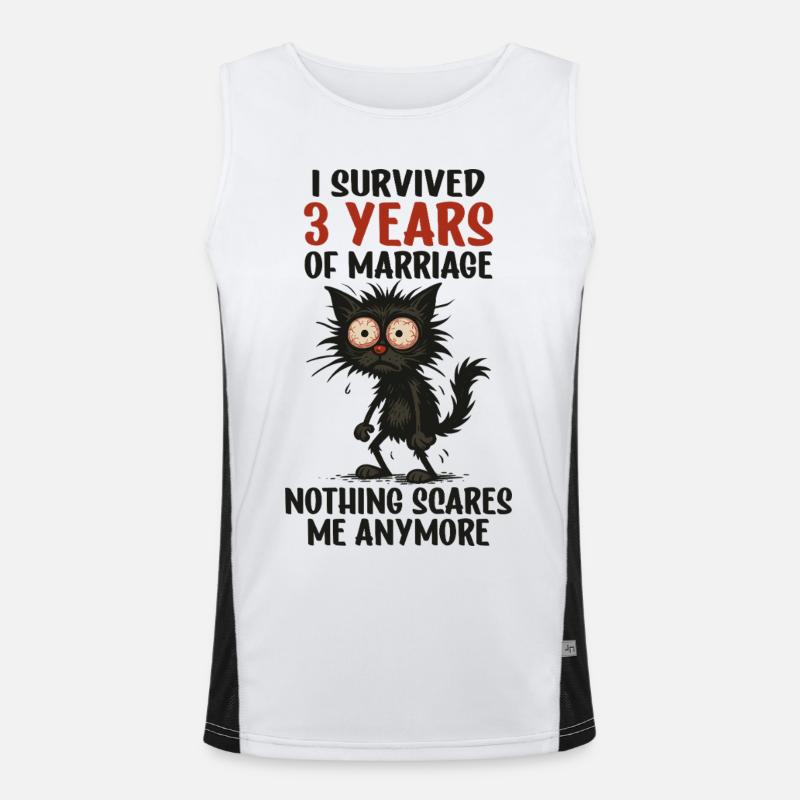 3. Hochzeitstag Geschenk Mann Frau Ehemann Ehefrau Funktionelles Kontrast-Tank Top für Männer 