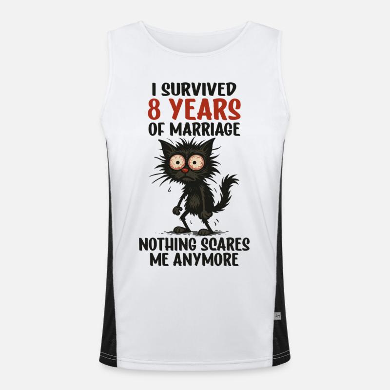 8. Hochzeitstag Geschenk Mann Frau Ehemann Ehefrau Funktionelles Kontrast-Tank Top für Männer 