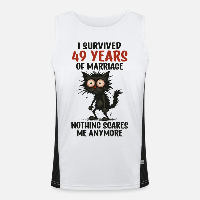 49 Hochzeitstag Geschenk Mann Frau Ehemann Ehefrau Funktionelles Kontrast-Tank Top für Männer 