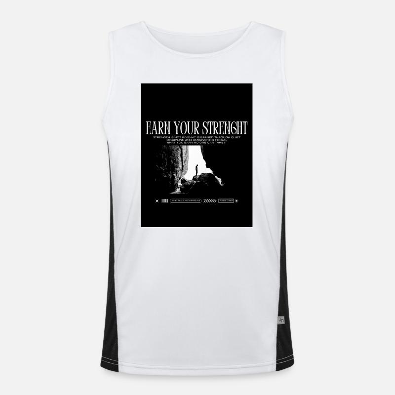 Black_White|Modern|Typographic|StreetwearTshirtpro - Men's Functional Contrast Tank Top - white/black