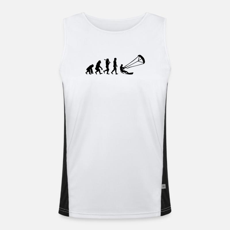 Kitesurfing Evolution - Men's Functional Contrast Tank Top  - white/black