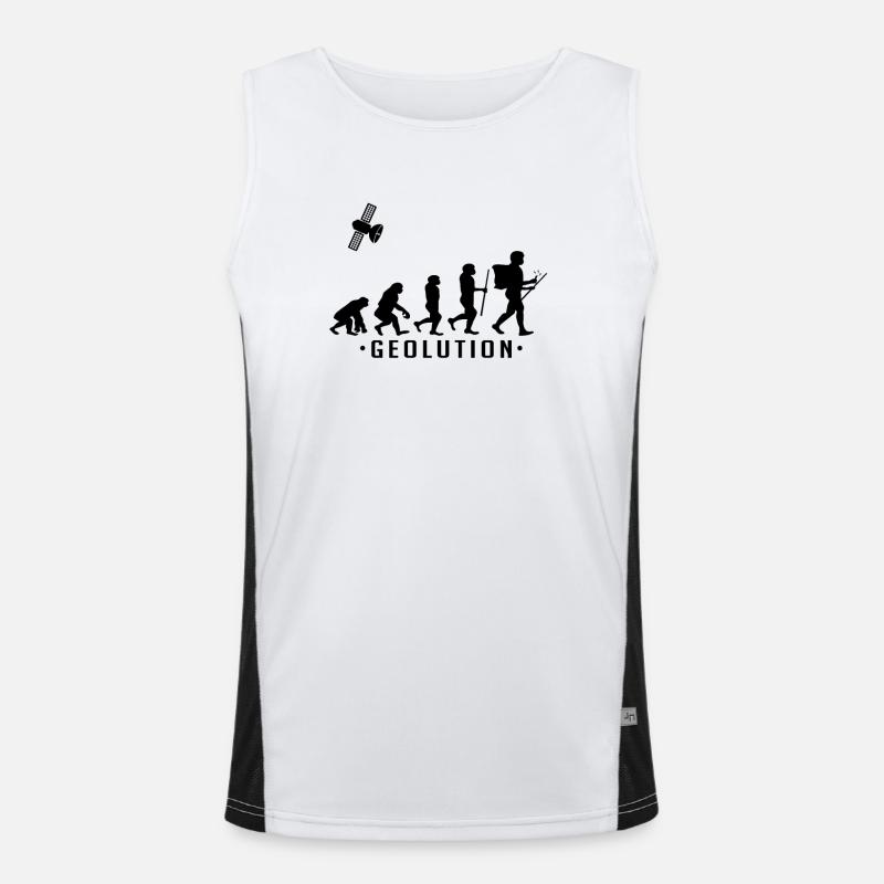 Geocaching evolution shirt Geolution - Men's Functional Contrast Tank Top  - white/black