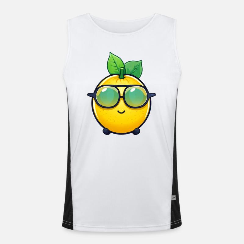 Cool Lemon - Refreshing Lemonade Design Men's Functional Contrast Tank Top 