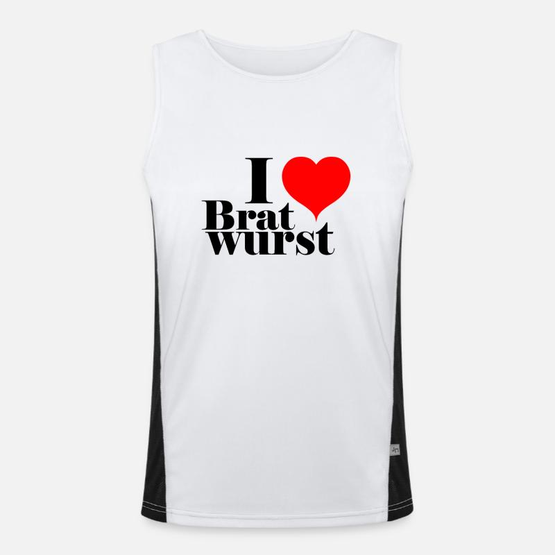 I love Bratwurst Funktionelles Kontrast-Tank Top für Männer 