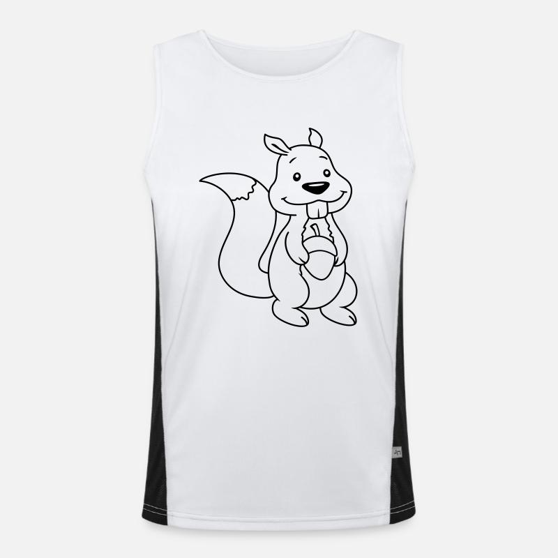 Nuss Comic Eichhörnchen Funktionelles Kontrast-Tank Top für Männer 