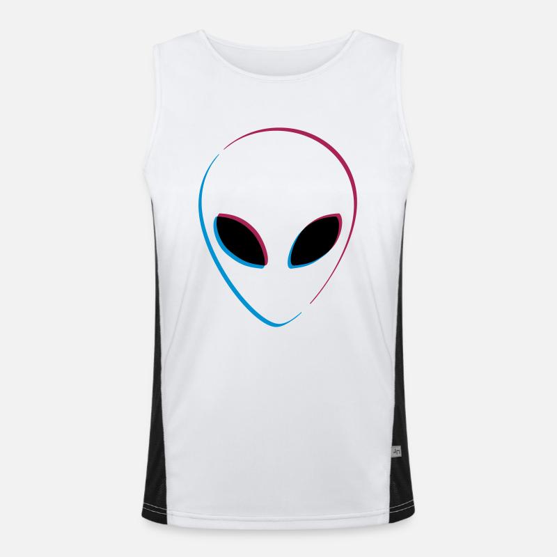 3D effect alien Men's Functional Contrast Tank Top 