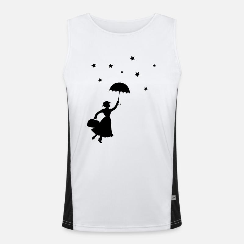 Frau Regenschirm Funktionelles Kontrast-Tank Top für Männer 