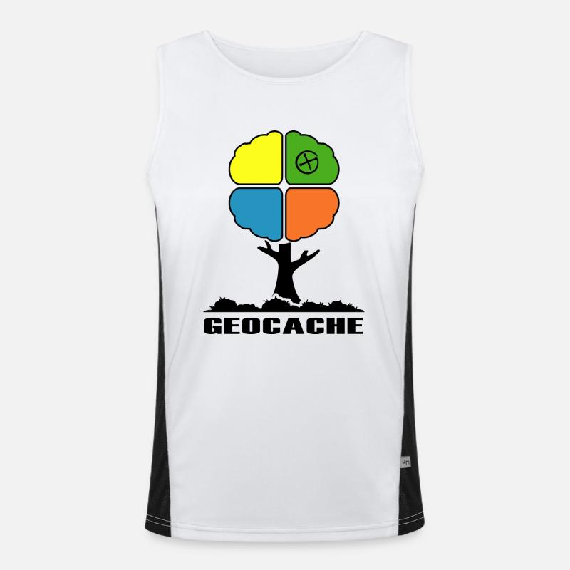 geocache geocacher-symbol schnitzeljagd im wald Funktionelles Kontrast-Tank Top für Männer 