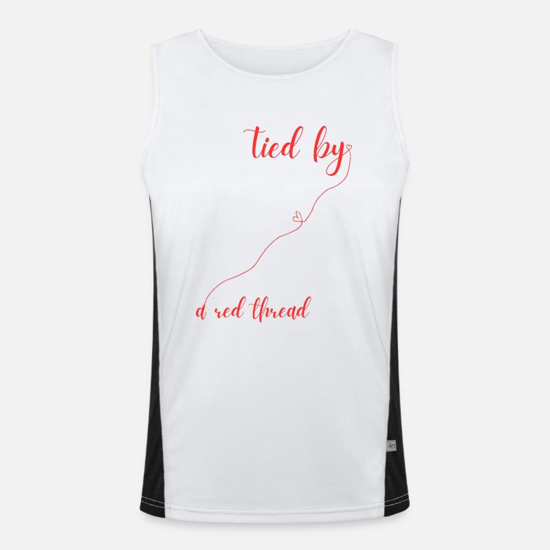 Red thread - Men's Functional Contrast Tank Top  - white/black