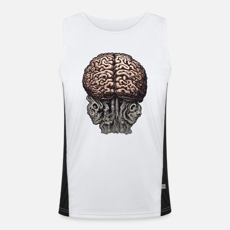 Brain / Knowledge / Intelligence / Clever / Thinking - Men's Functional Contrast Tank Top  - white/black
