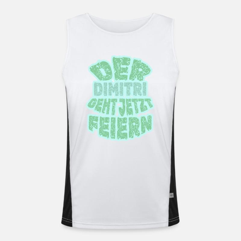 Gift for Dimitri - Men's Functional Contrast Tank Top  - white/black
