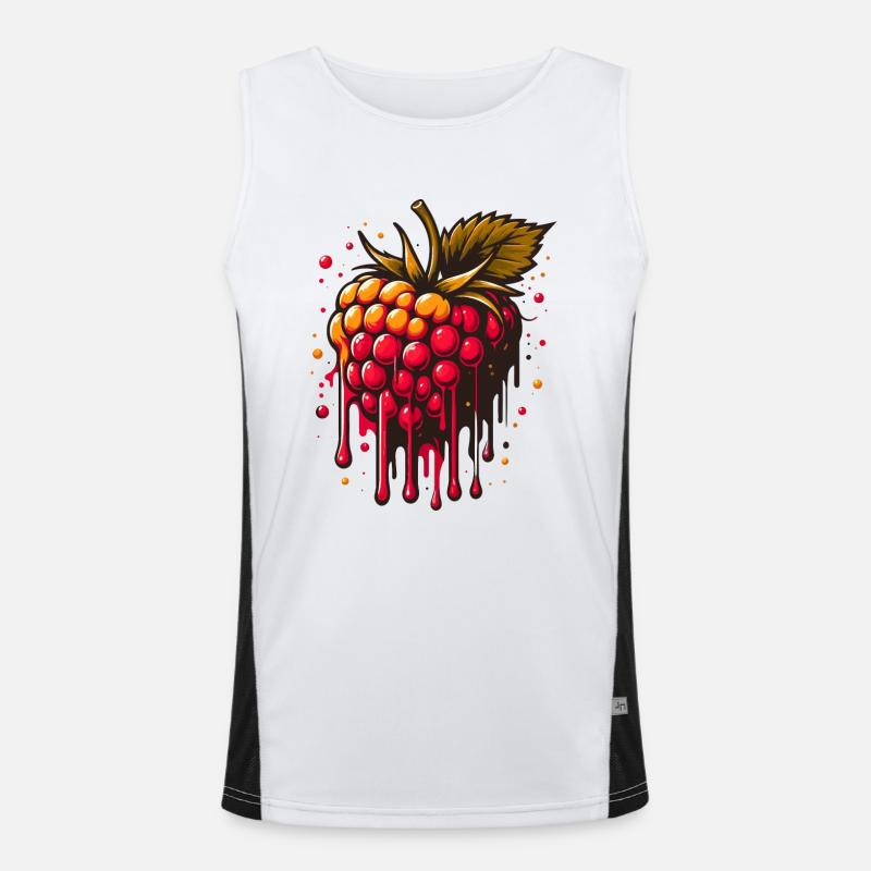 Two-tone dripping raspberry Men's Functional Contrast Tank Top 